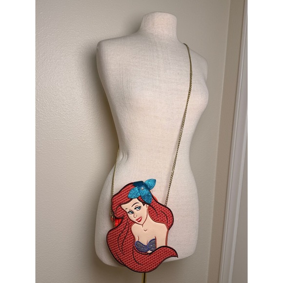 Danielle Nicole Handbags - Danielle Nicole Disney Ariel Little Mermaid Crossbody Bag Red Gold Chain Strap